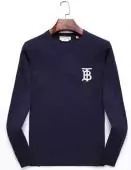 burberry logo sweat hommes femmes pull solid color b col rond bleu
